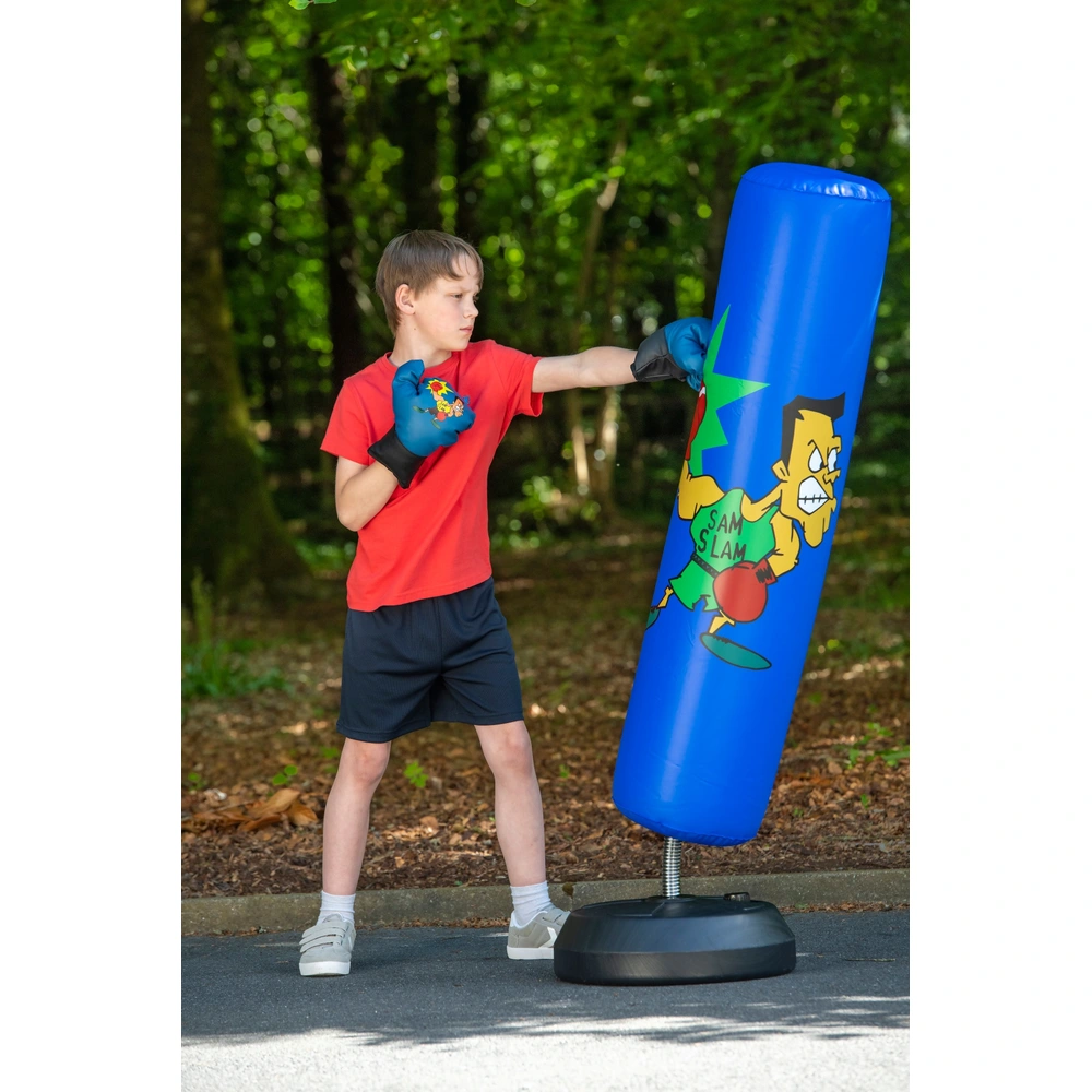 Kids Inflatable Punching Bag Set With Gloves & Pump - Safe Boxing Toy For Children Ages 4-12, Standing 63" Tall