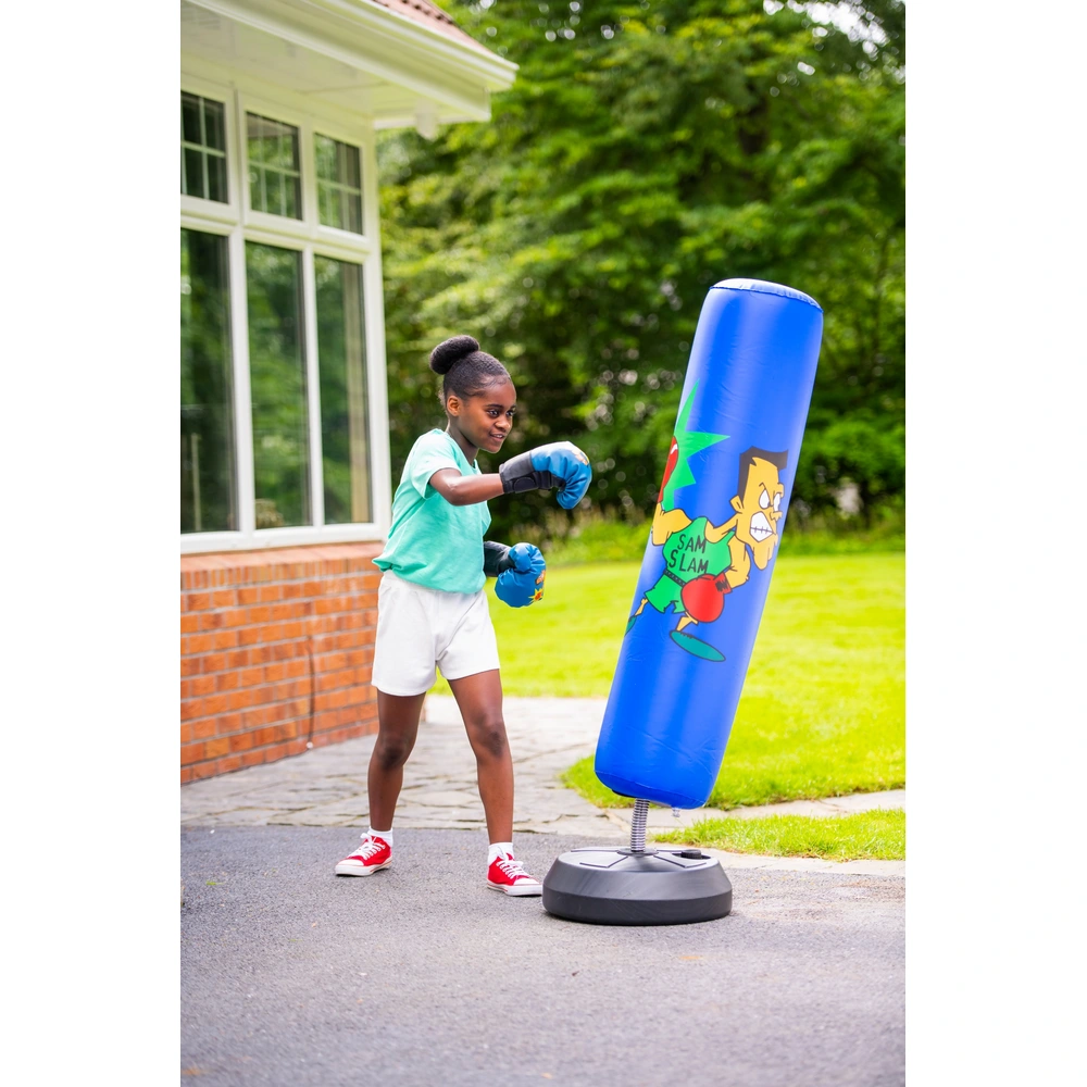 NZQXJXZ Sac De Frappe Gonflable Enfant Avec Gants - Kit Boxe Pour Enfants 5-12 Ans, Karaté Taekwondo MMA, Cadeau Sportif