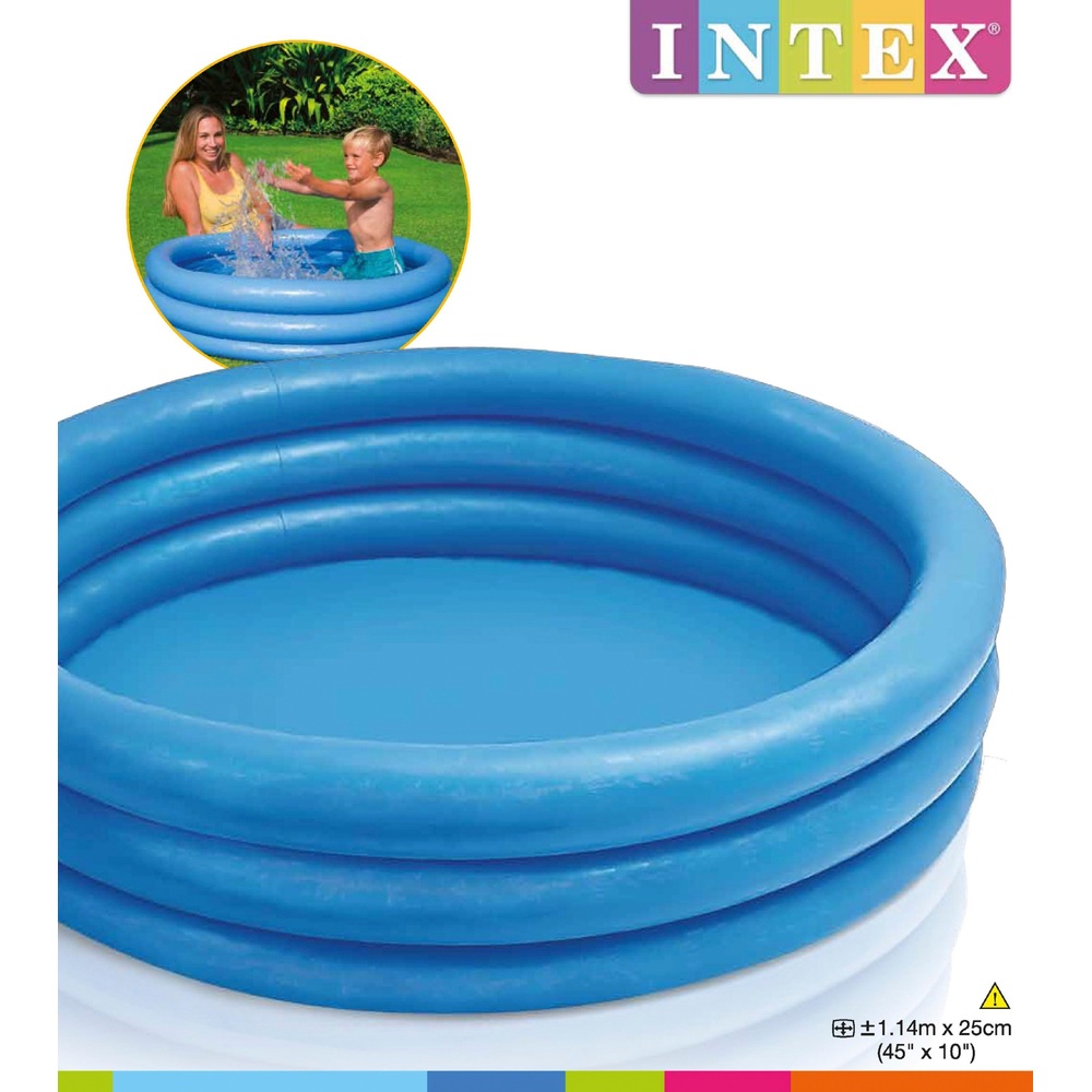INTEX Kinder Planschbecken 3-Ring-Pool aufblasbar blau ø114 