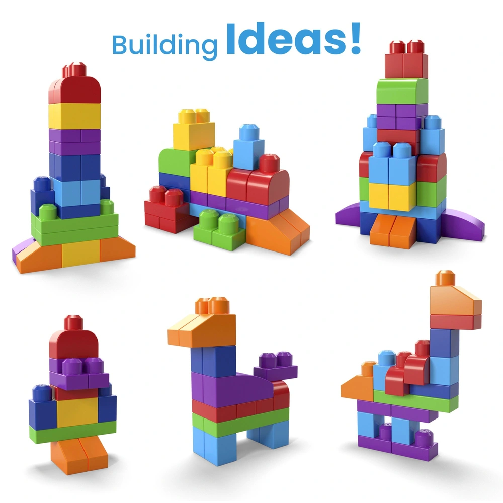 MEGA Bloks Building Blocks Classic Big Building Bag 60 Piece Set