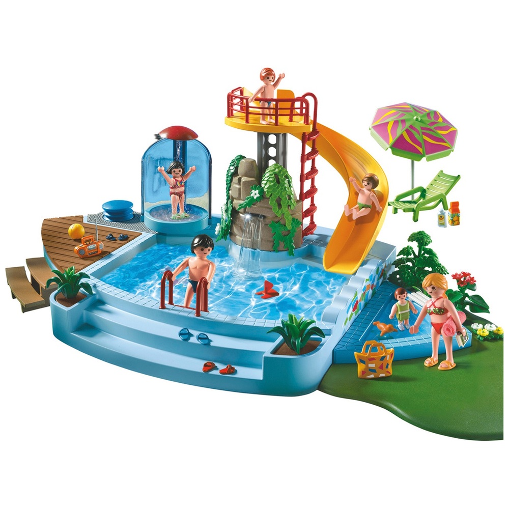 Playmobil 4858 Pool with Slide Set | Smyths Toys UK