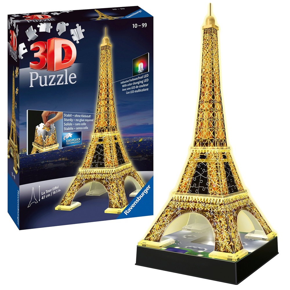 sturen werknemer Bot Ravensburger 3D Puzzel Night Edition Eiffeltoren bij nacht 216 stukjes |  Smyths Toys Nederland