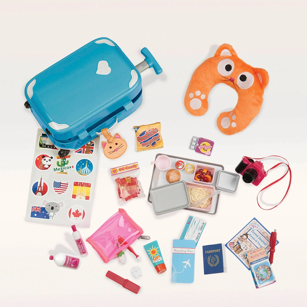 Our Generation Travel Suitcase Well Travelled Accessory Set