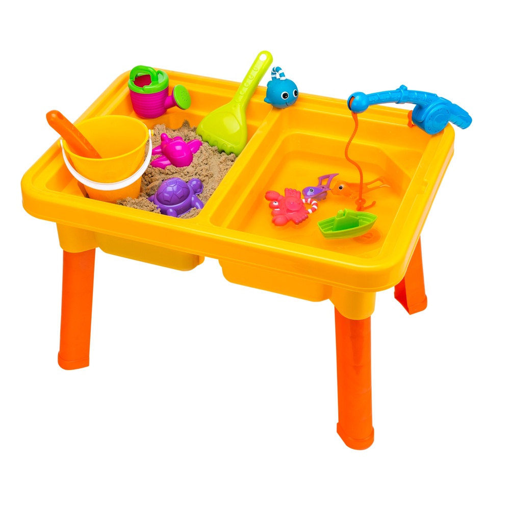 Sandkastentisch Spieltisch Wassertisch Kinder mit Zubehör 20-tlg Mehrfarbig 