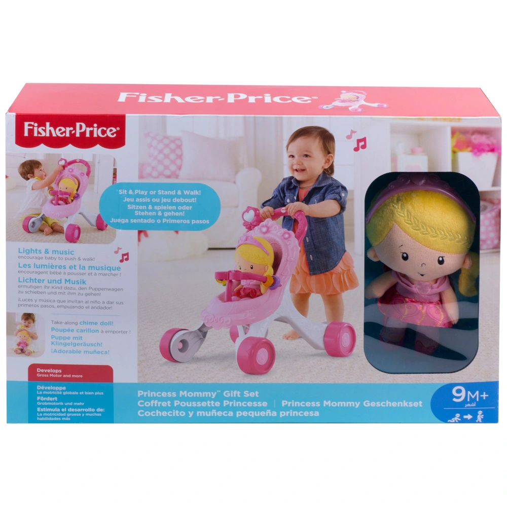 Fisher-Price Princess Mommy Baby Walker and Doll Set Smyths Toys UK