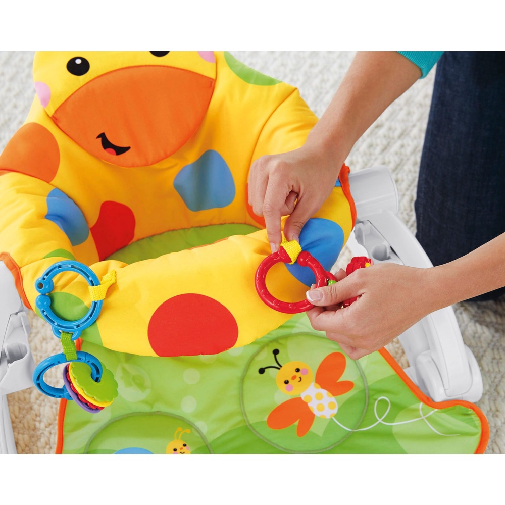 Fisher-Price Giraffe Sit-Me-Up Floor Seat With Tray Baby Chair Playset 