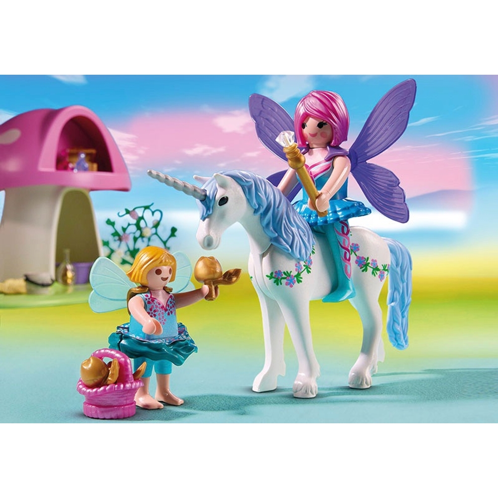 halvleder skitse Bør Playmobil 6055 Fairies with Toadstool House & Unicorns | Smyths Toys UK
