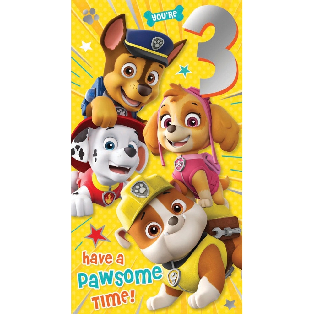 PAW Patrol Age 3 Birthday Card Paw Patrol Smyths Toys UK