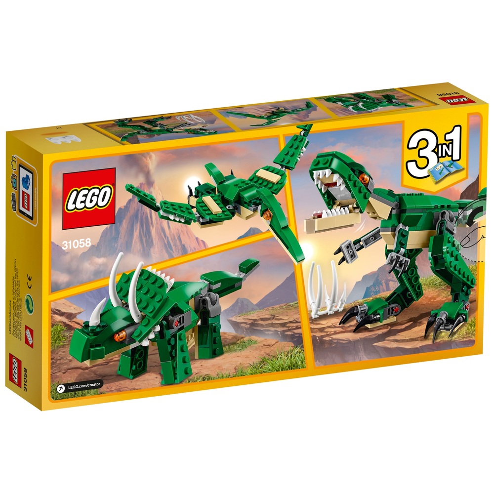 Laatste Hectare Mangel LEGO Creator 31058 3-in-1 Mighty Dinosaurs Model Building Set | Smyths Toys  UK