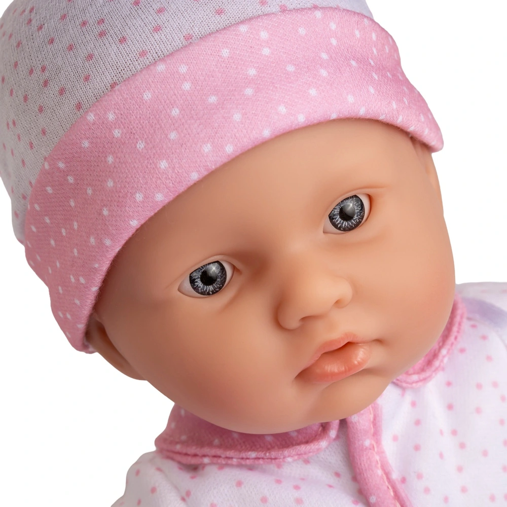 JC TOYS La Newborn Pop voor pasgeborenen, 38 cm, van zacht vinyl, katoenen kleding en accessoires, meisjes, roze, gemaakt in Spanje, Berenguer, 2 jaar