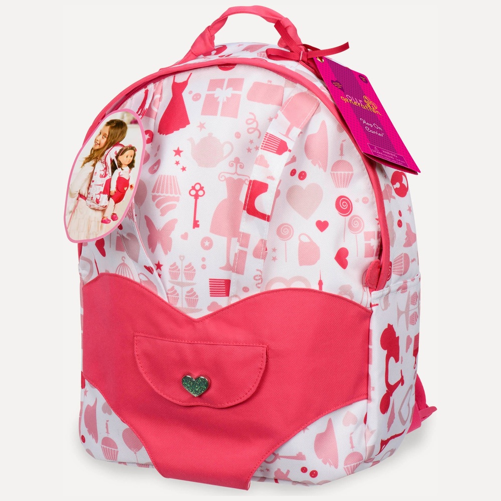 Our Generation BD37237 Hop on Carrier Backpack Doll Accessories Party Print 