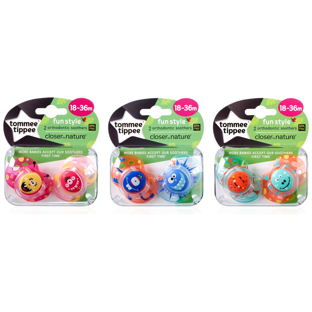 Tommee Tippee Sucettes Fun Style 2 Orthodontic 18-36m
