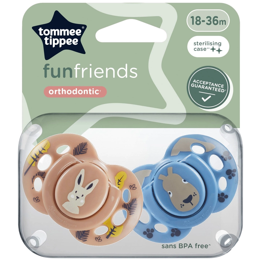 Sucettes Tommee Tippee Lot De 2 - Tétine Symétrique Sans BPA, 18-36 Mois, Avec Capsule Stérilisateur - 7
