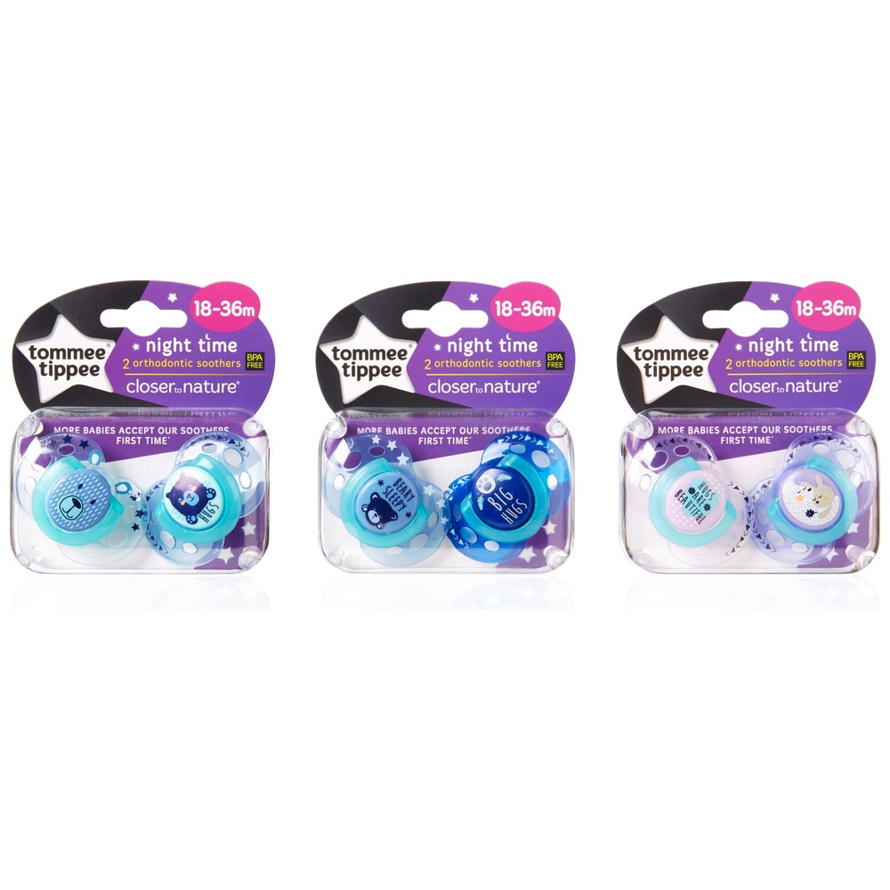 Tommee Tippee - 2 Sucettes night time 0-6 mois