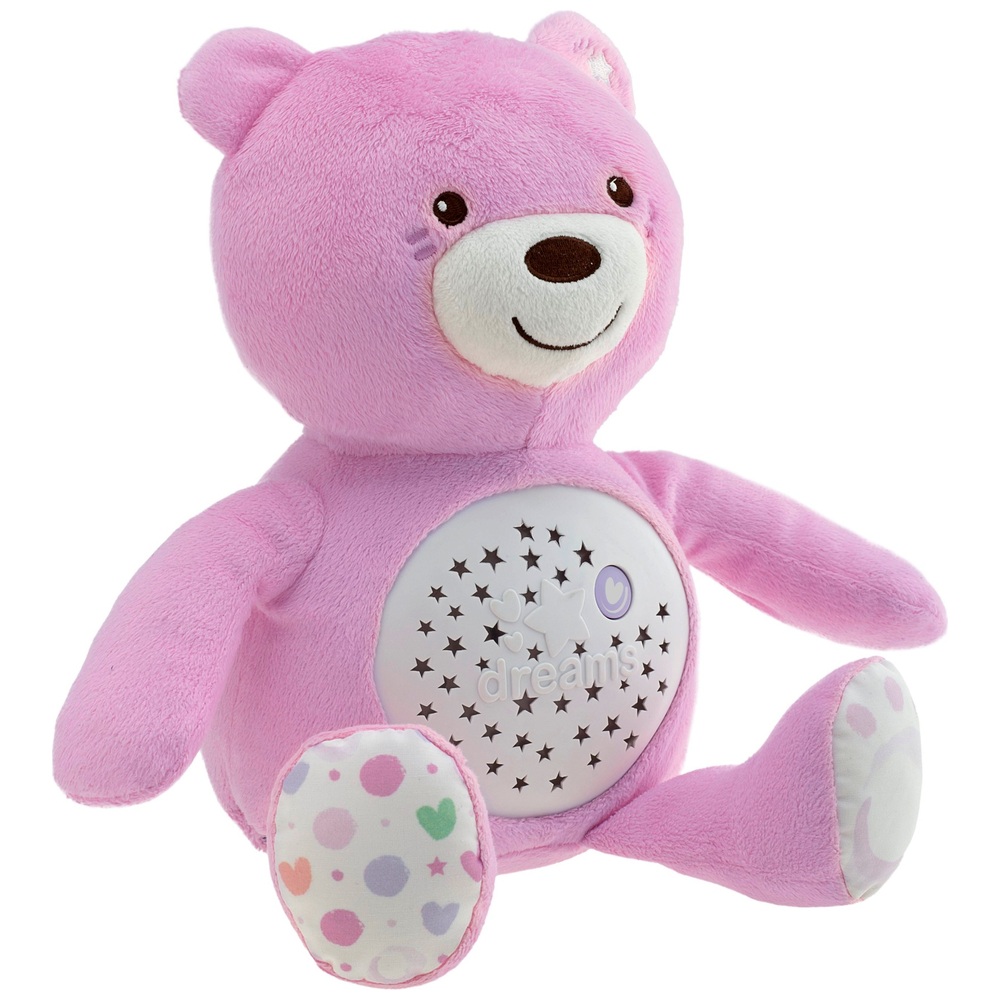 Chicco First Dreams Nachtlicht Baby Bär Spieluhr mit Sternenlicht Projektor  rosa | Smyths Toys Schweiz