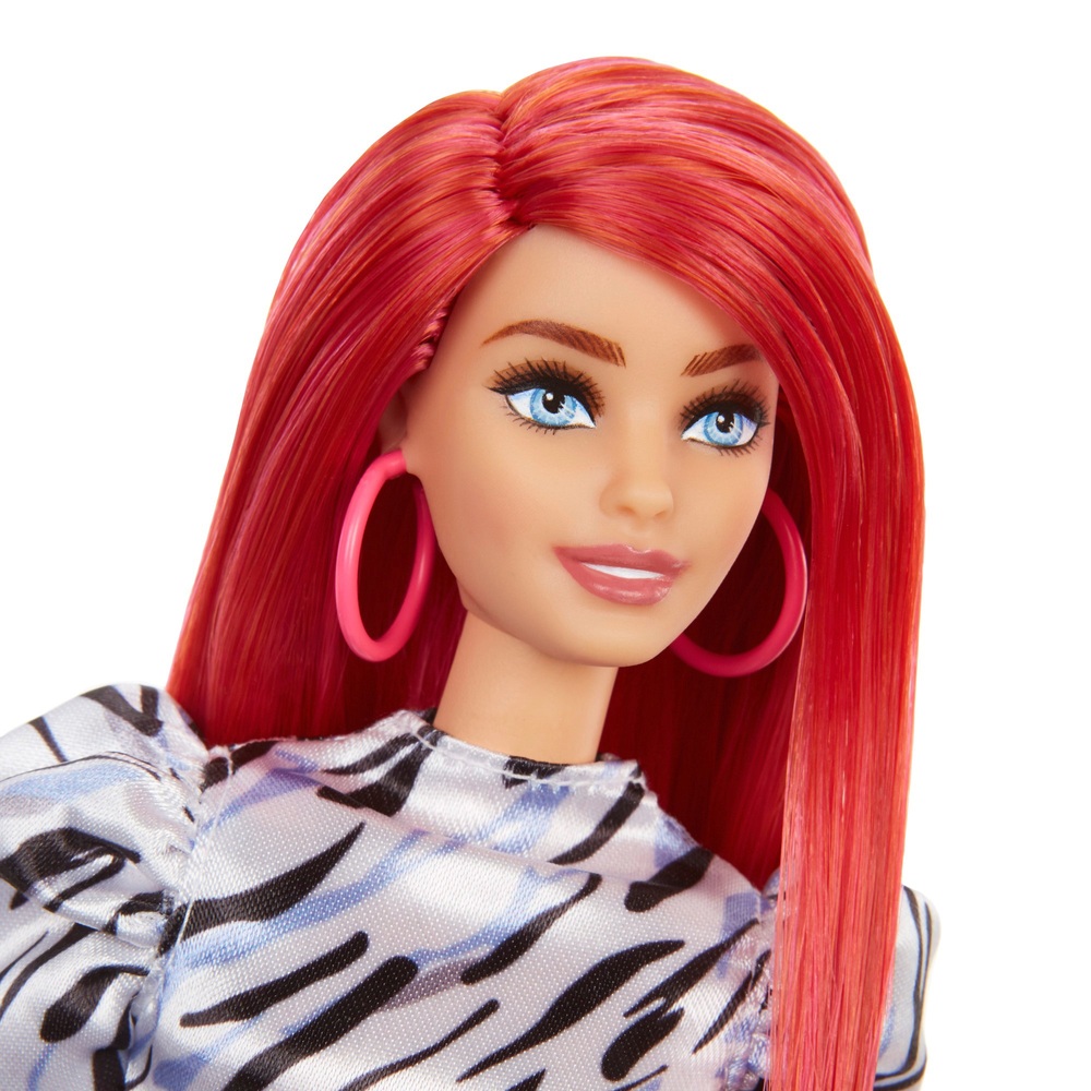 Barbie Fashionistas Puppe Im Gemusterten Puff Ärmel Kleid Smyths Toys