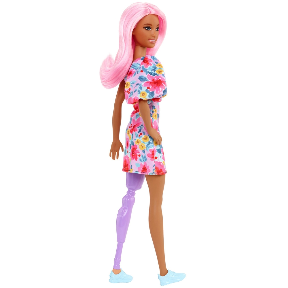 Barbie Fashionistas Doll 189 in Floral Print Shoulder Dress | Smyths ...