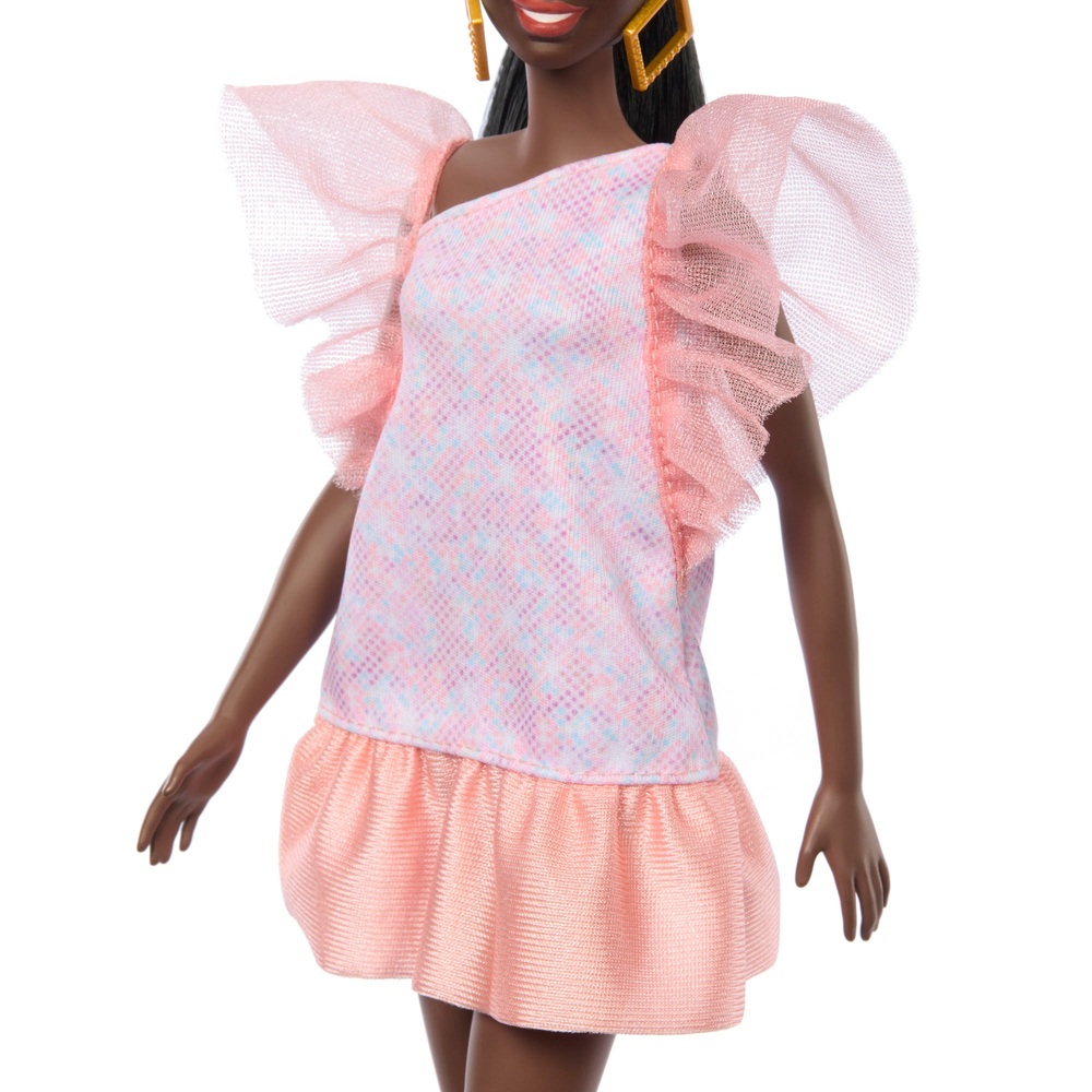 Barbie Fashionistas Puppe Im Kleid Mit Volant Schultern Smyths Toys Österreich