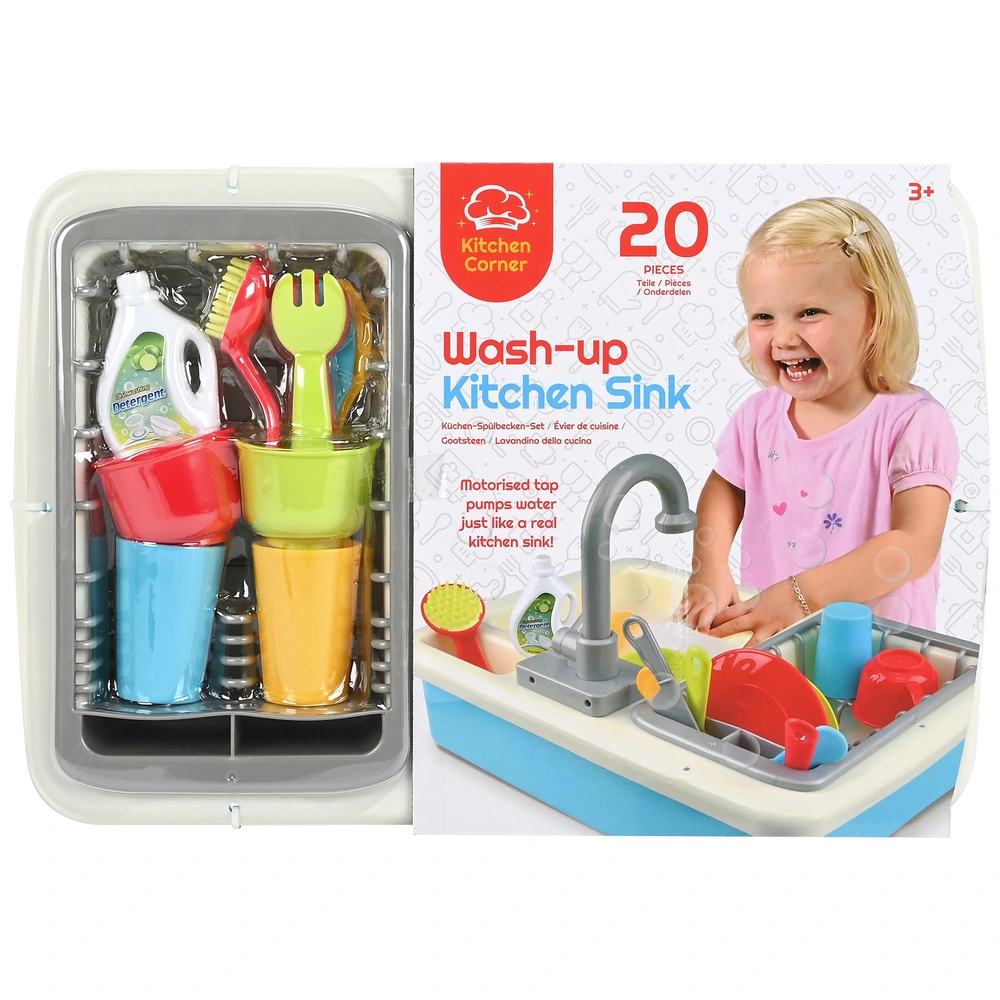 Kitchen Corner Wash-Up Kitchen Sink Playset 20 Pieces Smyths Toys UK