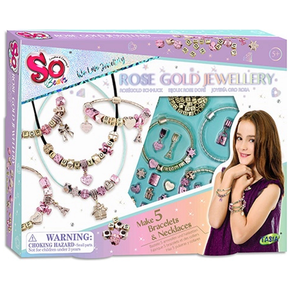 So Beads Jewellery Making Kit Rose Gold Collection Smyths Toys UK