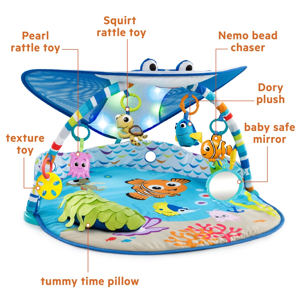 Disney Baby Finding Nemo Mr. Ray Baby Activity Gym & Tummy Time
