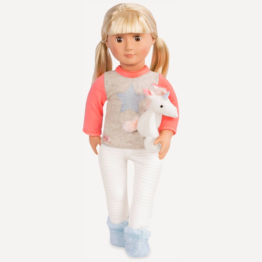 Our Generation Clothes Pyjamas and Plush Unicorn Wishes Doll