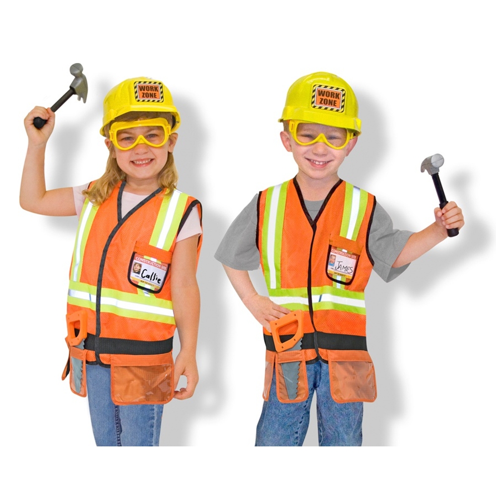 Melissa & Doug Construction Worker Dress Up Costume Set | Smyths Toys UK