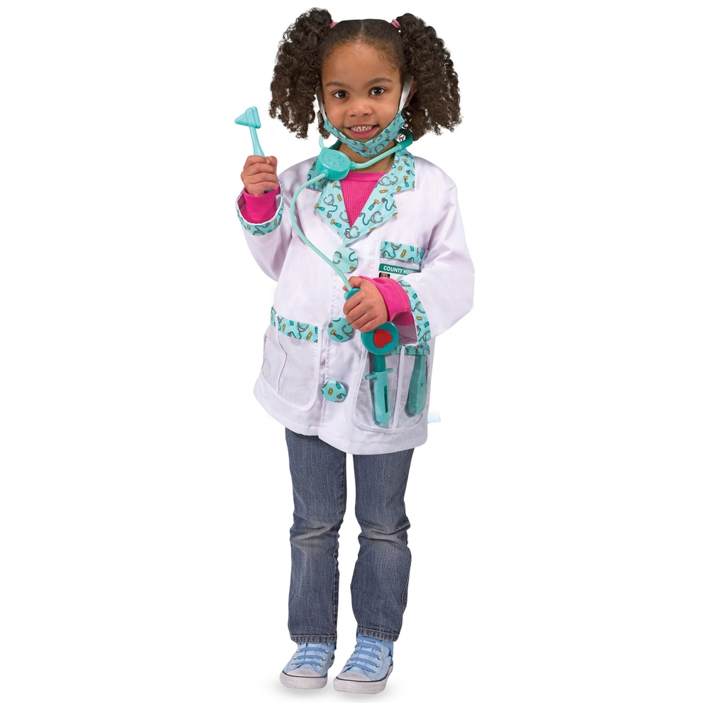 Buy Kaku Fancy Dresses Polyester Our Community Helper Doctor Costume For  Kids|Doctor Coat With Stethoscope, Facemask & Toy Injection|Doctor Dress  For Boys & Girls - 3-4 Years,white Online at Low Prices in