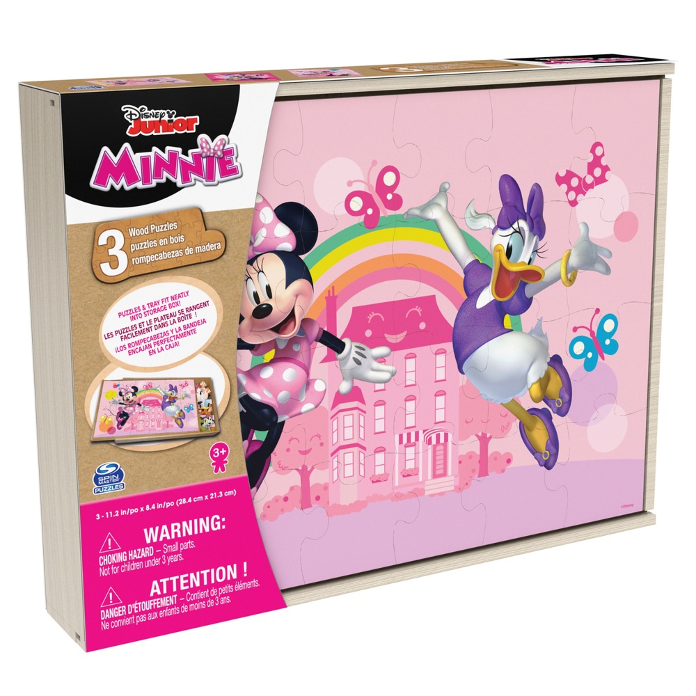 Minnie Mouse houten puzzel set van 3 assorti Toys Nederland