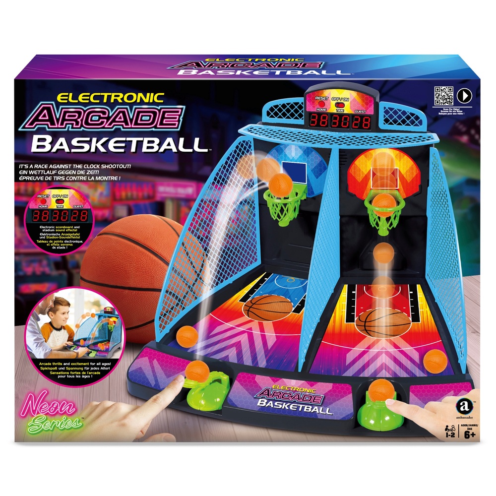 DREAMADE Jeu de Basketball Arcade Électrique avec 2 Paniers, Jeu