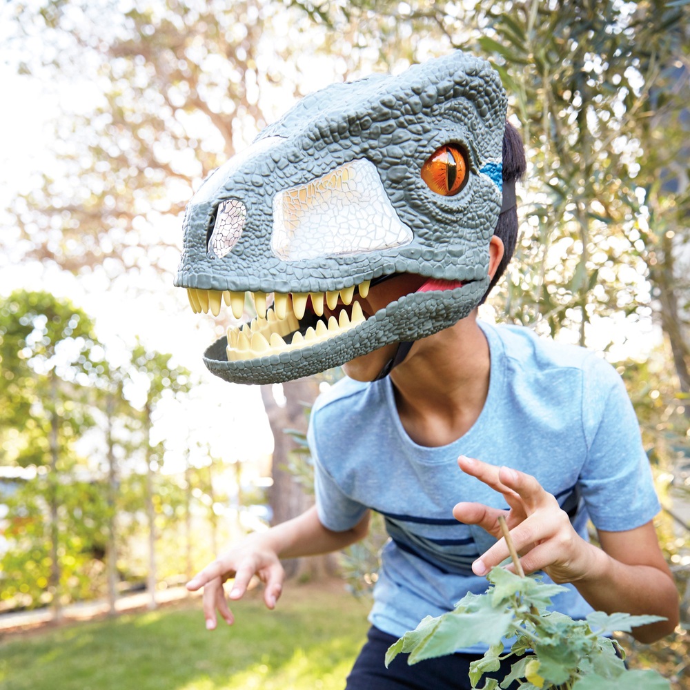 Jurassic World Chomp 'n Roar Mask Velociraptor 'Blue' | Smyths Toys UK