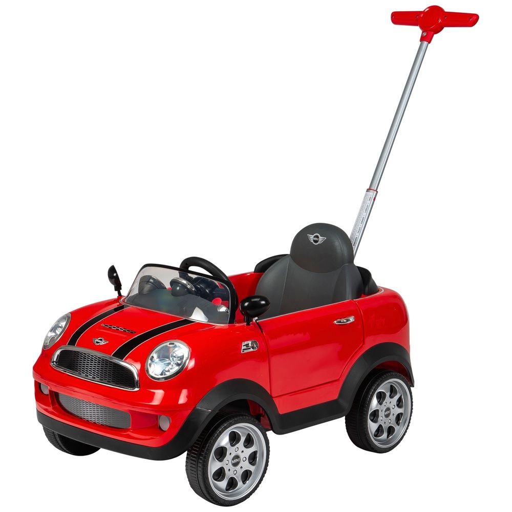 Mini Cooper Kinderauto mit Schiebestange Push Buggy rot