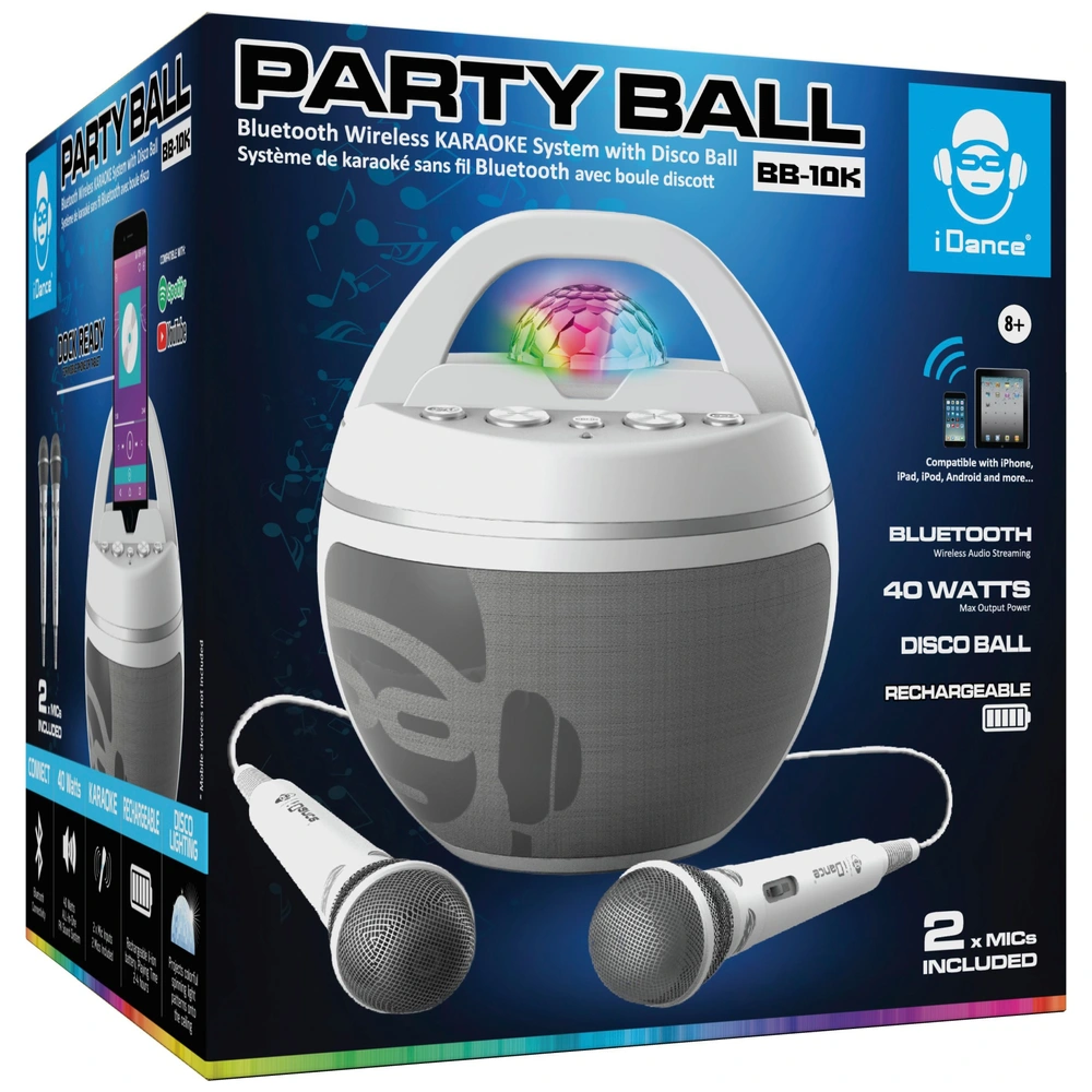 SDRD SD-512 Tragbare Karaoke Maschine Mit 2 Mikrofonen – Bluetooth-Lautsprecher, LED-Lichter, 60W Sound, 5000mAh Akku