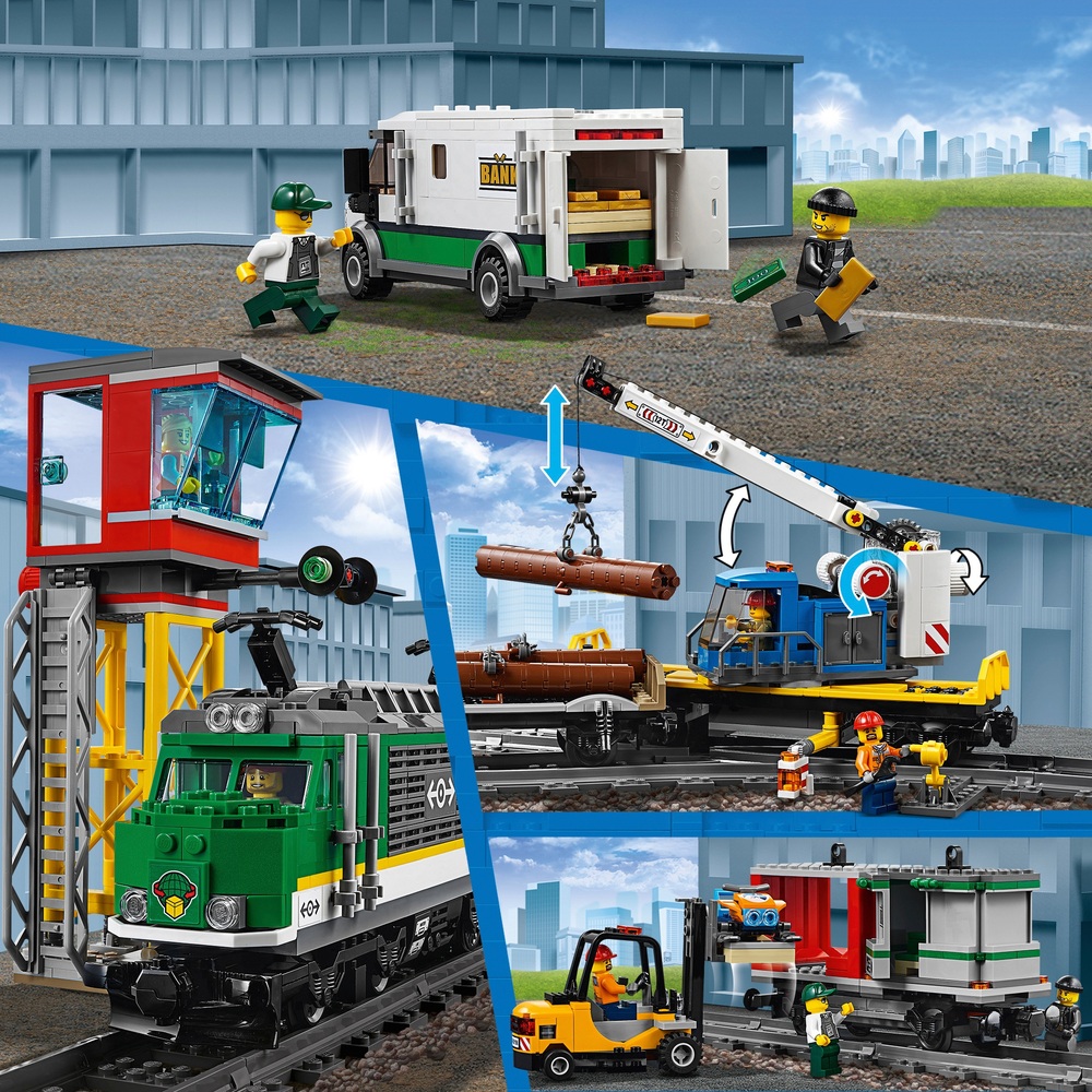 LEGO City 60198 Cargo Train Toy RC Electric Battery Powered Set