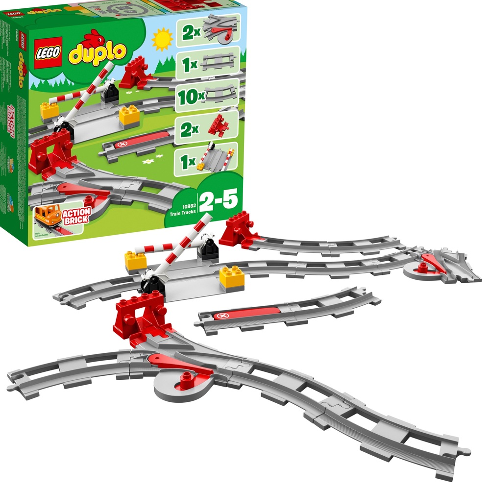 Duplo Lego® train Duplo chemin de fer voie ferrée Brique d’action BLEU Gouttes 