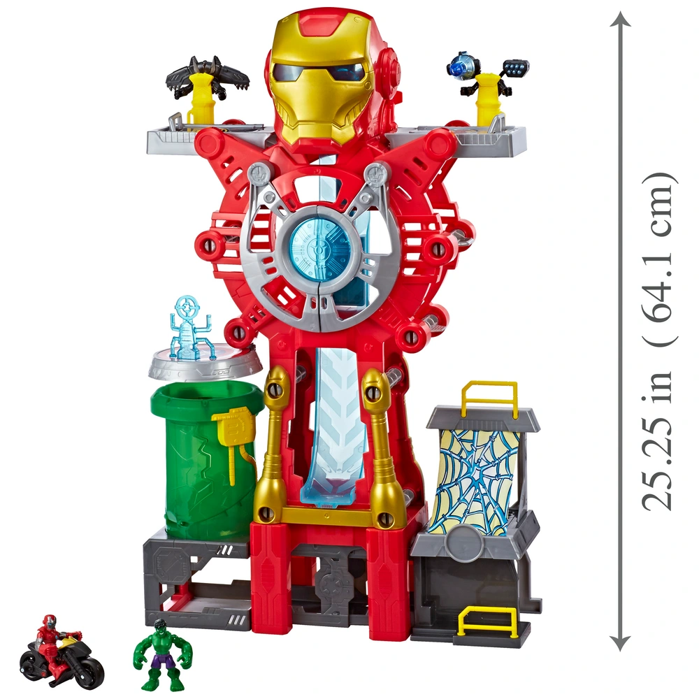Spidey & His Amazing Friends Stark Tower Playset W/ 4" Iron