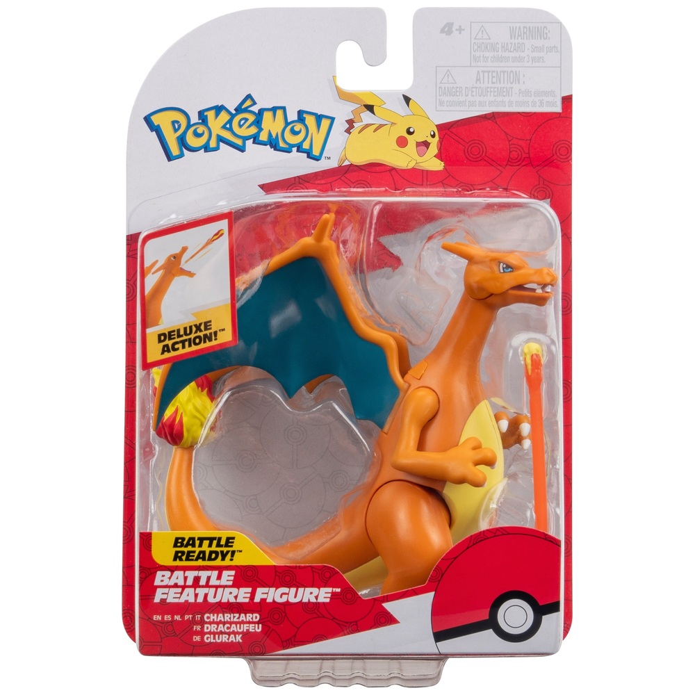 Pokémon - Figurine interactive Deluxe Dracaufeu 15 cm - Figurines