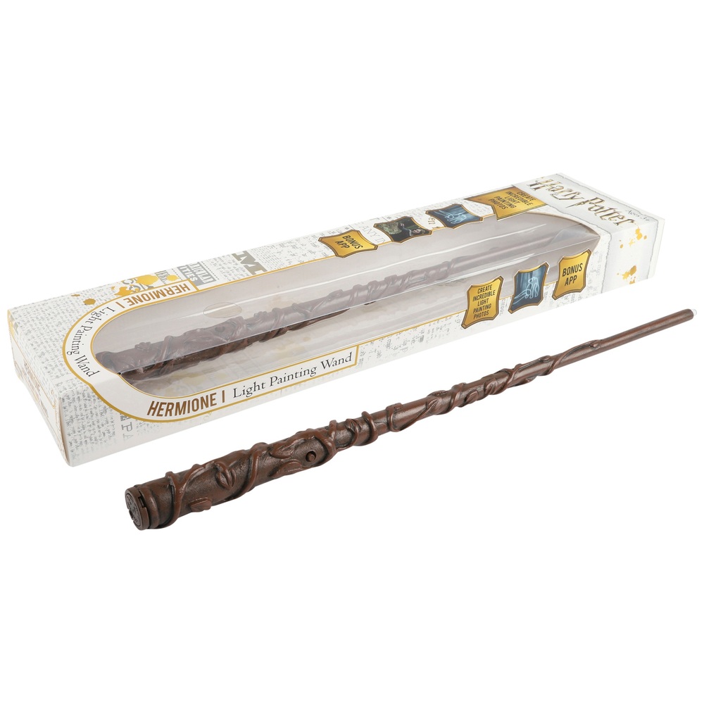 Wow Stuff-Hermione Granger Harry Potter wand with light (WW-1058), Harry  Potter magic wand, paints with light using mobile App compatible with iOS  and Android, Merchandising, gift toy for over 3 years 