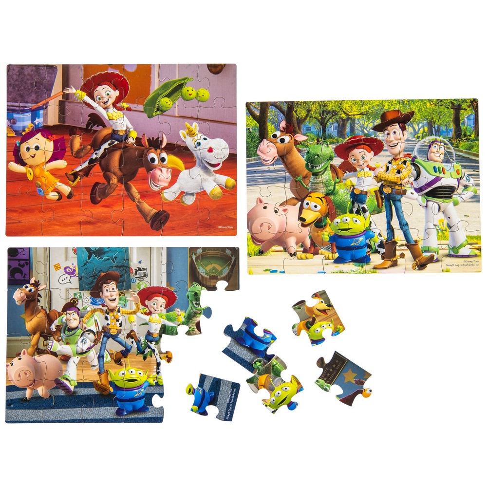 Toy Story 3 Wooden Puzzles 3 Pack in Wood Storage Tray