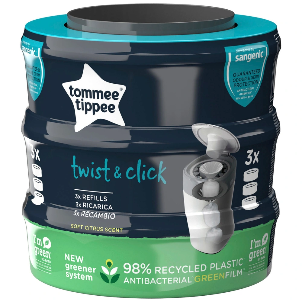 Tommee Tippee Twist Click Advanced Nappy Bin Refill Cassettes