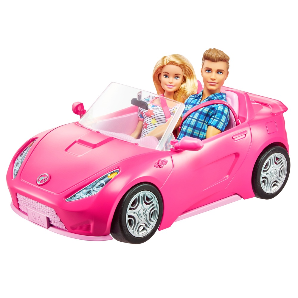 Barbie - Barbie et Ken coffret voiture décapotable, piscine avec toboggan,  2 poupées en maillot de bain, tenues et accessoires inclus, jouet pour  enfant, GJB71 - Poupées - Rue du Commerce