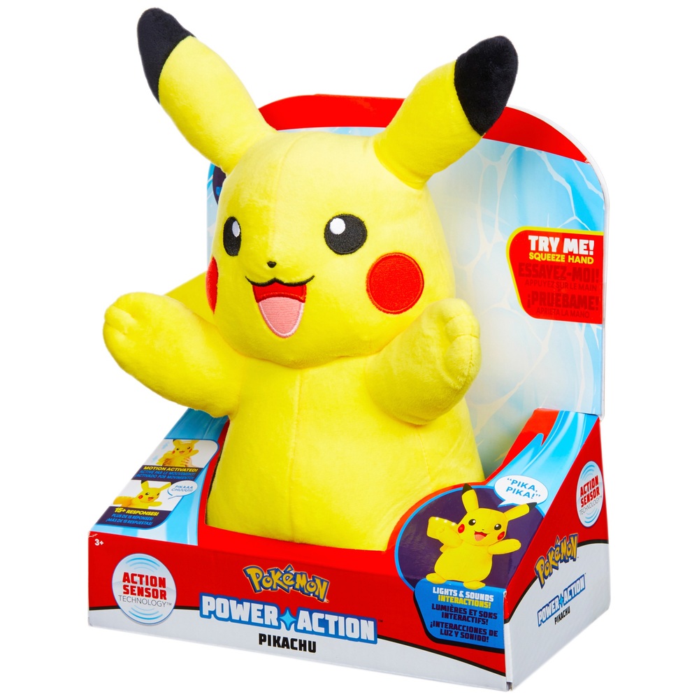 Pokémon Power Action Kuscheltier mit Funktion Pikachu | Smyths Toys