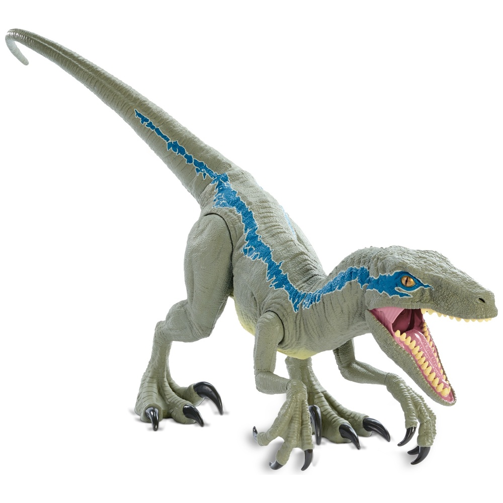Jurassic World Super Colossal Velociraptor Blue Toy Dinosaur Smyths Toys Uk