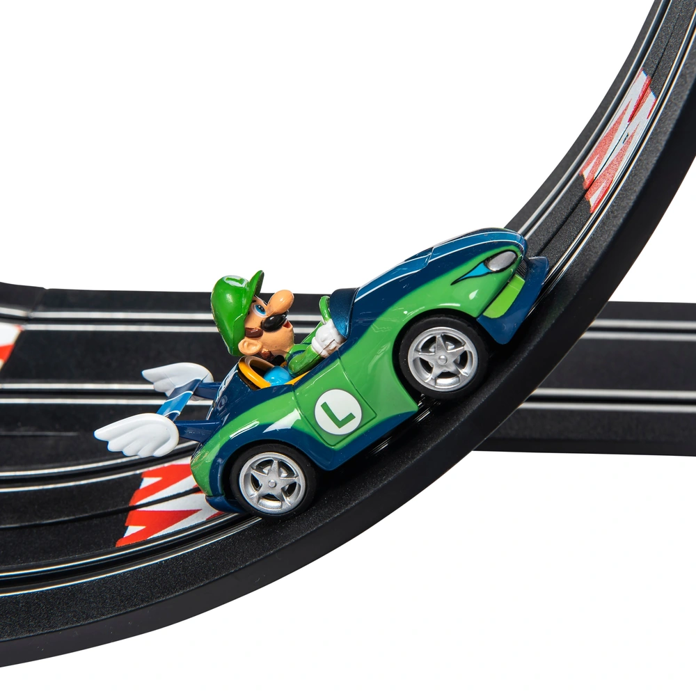 Circuit Voiture électrique Carrera GO – Mario Kart 8 – Luigi + Figurine Tortue Ninja