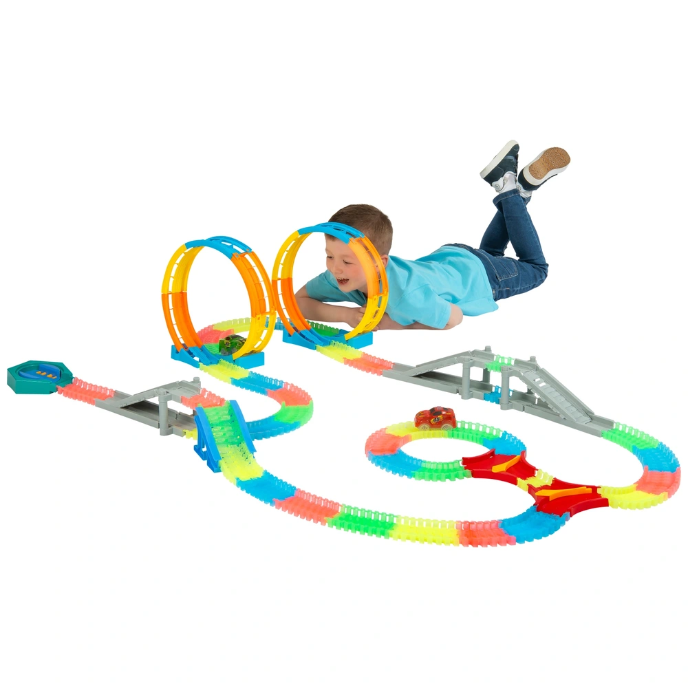 Glow Tracks Glow-in-the-Dark Race Track Double Loop Set Smyths