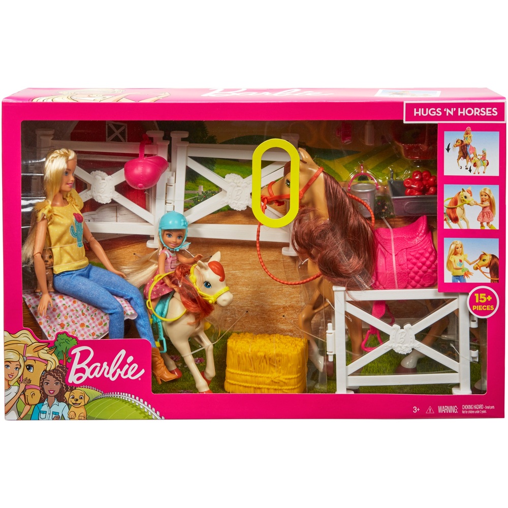 Barbie cheval avec cavalier 2 pcs/ 1 set - Poupées et accessoires