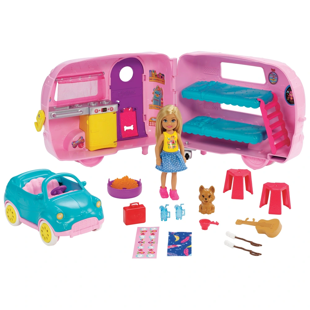 Barbie Club Chelsea Camper with Accessories Playset Smyths Toys UK
