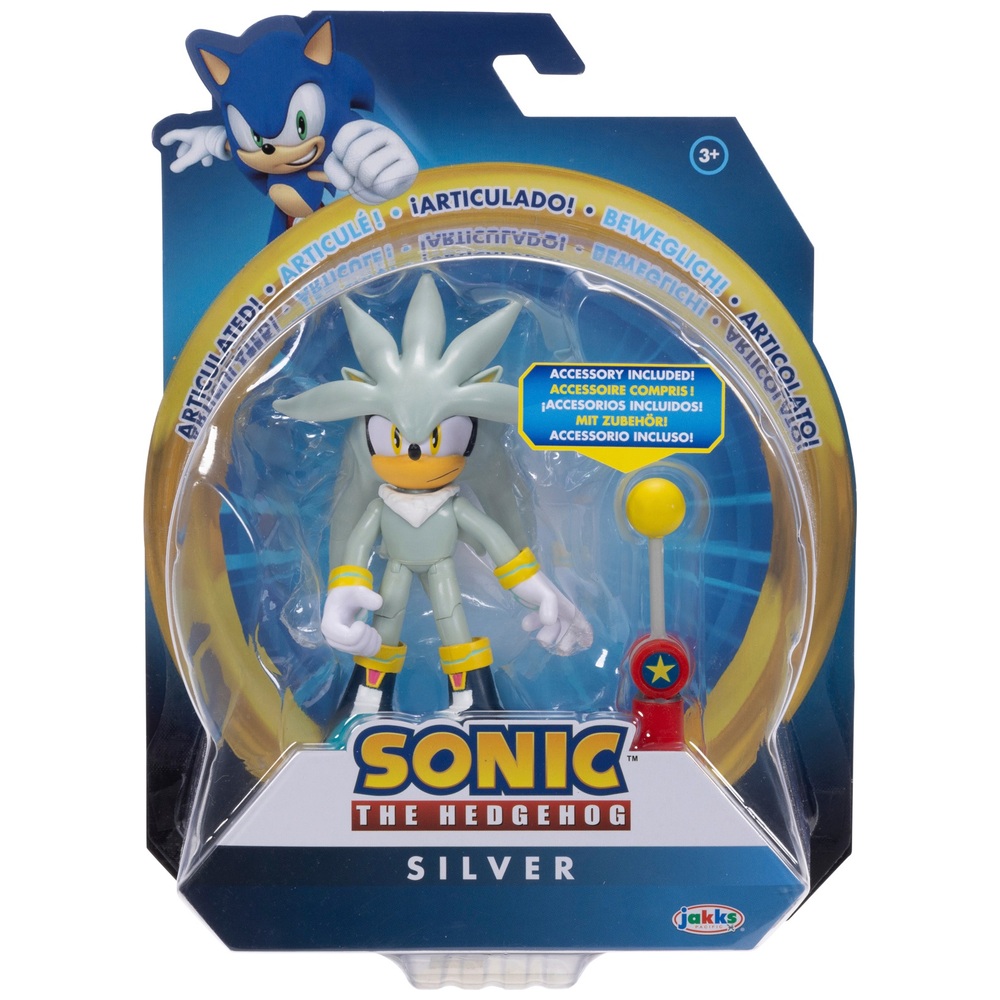 Sonic the Hedgehog 10cm Silver the Hedgehog Figure with Checkpoint ...