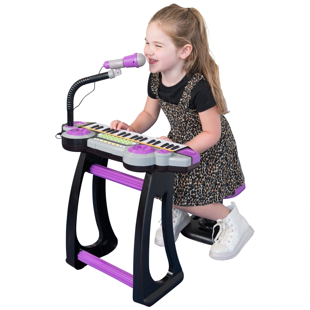 Big Steps - Clavier Musical 37 Touches avec Micro et Tabouret - Noir | Smyths Toys France Big Steps - Clavier Musical 37 Touches avec Micro et Tabouret - Noir | Smyths Toys France