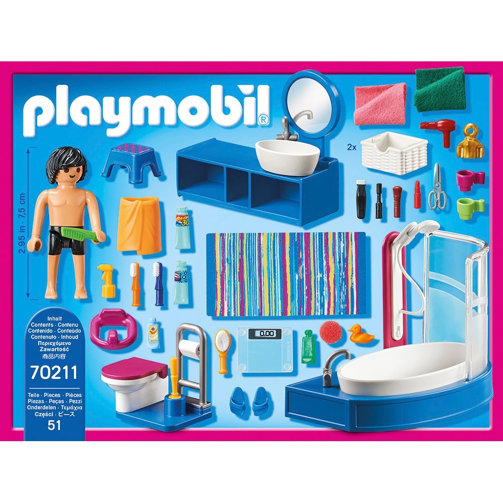 Ideaal Uit Ik geloof PLAYMOBIL Dollhouse 70211 Badkamer met ligbad | Smyths Toys Nederland